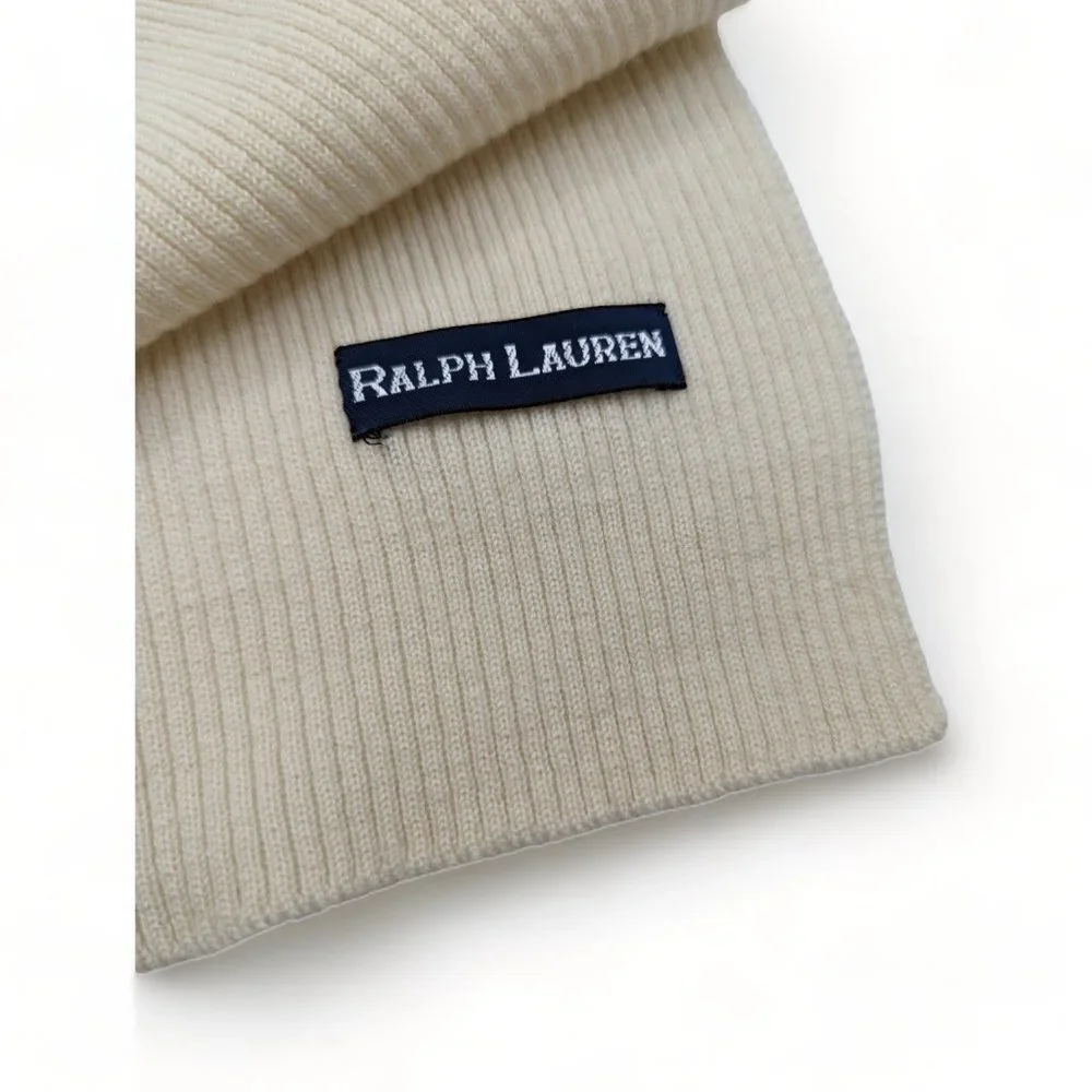 Ralph Lauren Beige Knitted Wool Scarf Size 11
